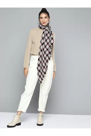 Sassafras Women Black & Red Checked Stole