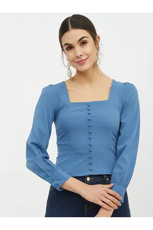 Harpa Women Blue Solid Top