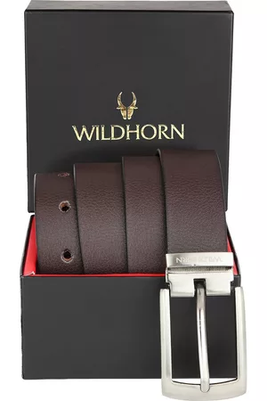 WildHorn Men Brown Textured Leather Formal Belt