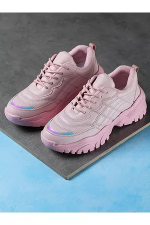 SHEZONE Women Pink Printed Sneakers