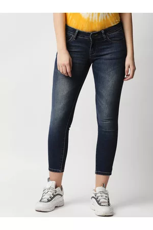 Pepe Jeans Women Blue Skinny Fit Heavy Fade Stretchable Jeans