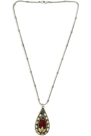 EL REGALO Women Red & Gold Tribal Necklace