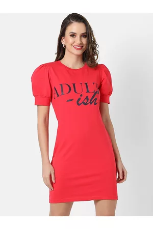 Campus Red Printed Sheath Dress