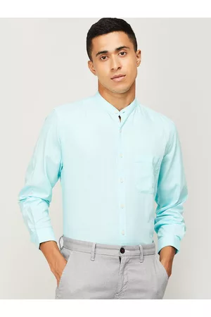 Lifestyle Men Blue Cotton Formal Shirt