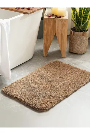 Nautica Brown Solid 2800 GSM Anti Slip Bath Rug