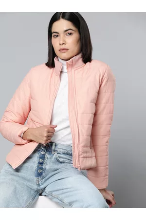 Ether Women Pink Solid Padded Jacket