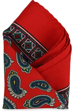 Calvadoss Men Red & Blue Printed Pocket Square