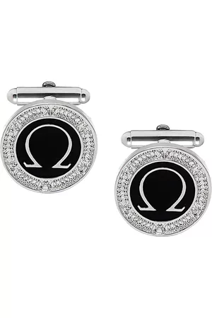 Bodha Silver-Plated & Black Quirky Cufflink