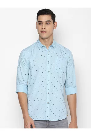 Forever 21 Men Blue Slim Fit Opaque Printed Casual Shirt