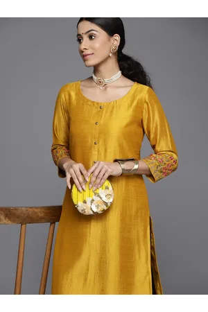 41% OFF on Libas Women Mustard Yellow Bandhani Printed Gotta Patti Pure  Cotton Kurta with Trousers & With Dupatta on Myntra | PaisaWapas.com