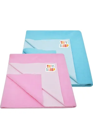 TIDY SLEEP Kids Set Of 2 Pink & Blue Water Proof Mattress Protector