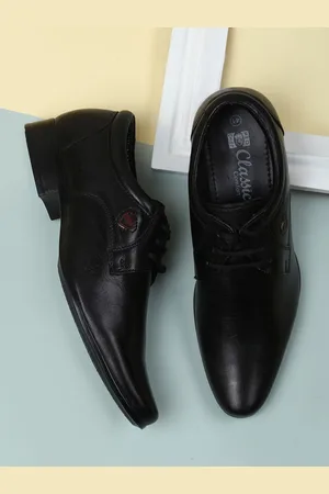 Red Chief Men Black Real Leather Formal Derbys