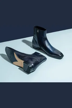 SAINT G. Men Navy Blue Leather Regular Boots