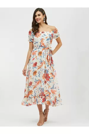 Harpa Women Off-White Printed A-Line Dress