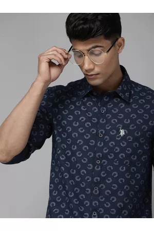 Ralph Lauren Indigo Printed Full Sleeves Casual Shirt