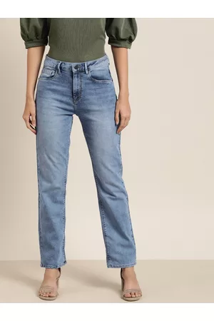 Moda Rapido Women Blue Straight Fit High-Rise Clean Look Stretchable Jeans