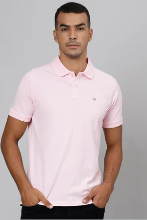 Richlook Men Pink Polo Collar Slim Fit T-shirt