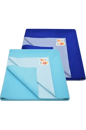 TIDY SLEEP Kids Set Of 2 Blue Water Proof Mattress Protector