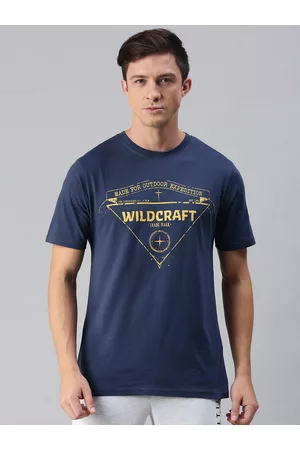 Wildcraft Men Navy Blue Brand Logo Printed T-shirt