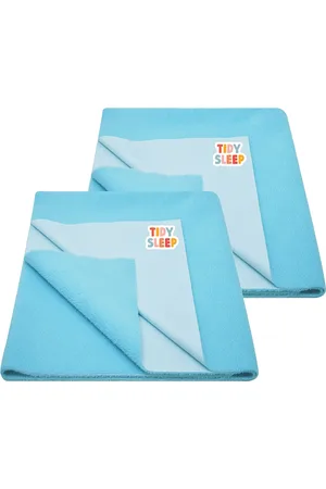 TIDY SLEEP Kids Set Of 2 Blue Water Proof Mattress Protector