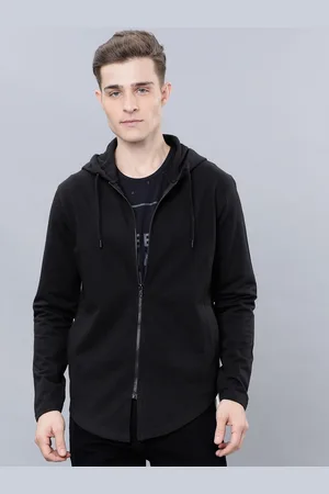 Highlander Men Black Solid Hooded Sweatshirt