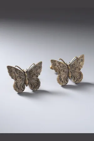 COSA NOSTRAA Bronze-Toned Butterfly Shaped Cufflinks
