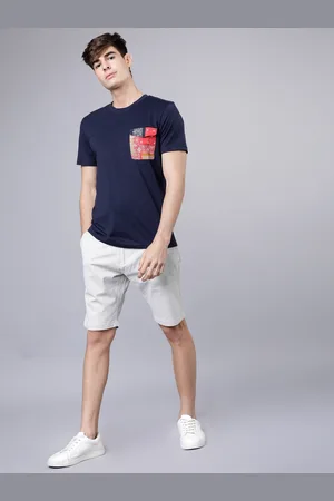 Highlander Men Grey Checked Slim Fit Regular Shorts