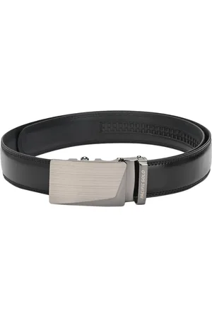 Pacific Men Black Solid Formal Leather Belt