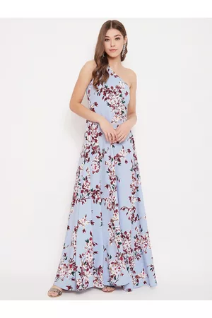 Berrylush Women Blue Printed Maxi Dress