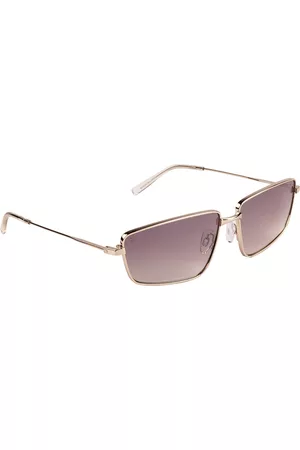 Xpres Women Brown Lens & Gold-Toned Rectangle Sunglasses with UV Protected Lens
