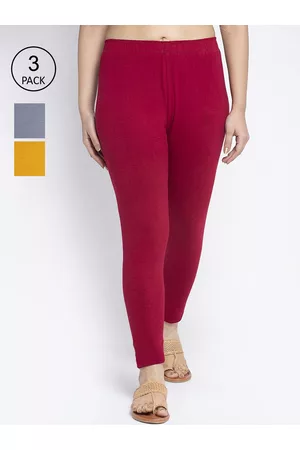 GRACIT Women Cotton Ankle Length Leggings Pack Of 3