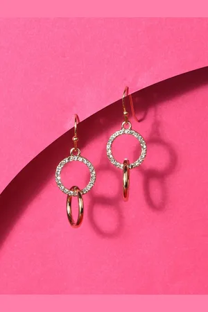 Accessorize London Gold-Toned Circular Drop Earrings