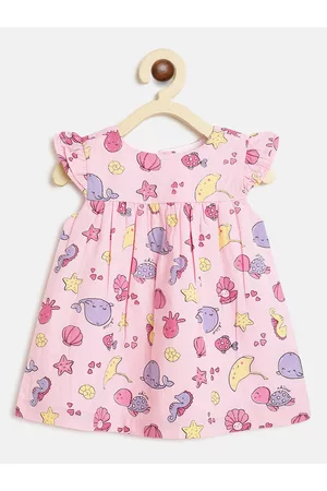 chicco Pink & Blue Pure Cotton Empire Dress