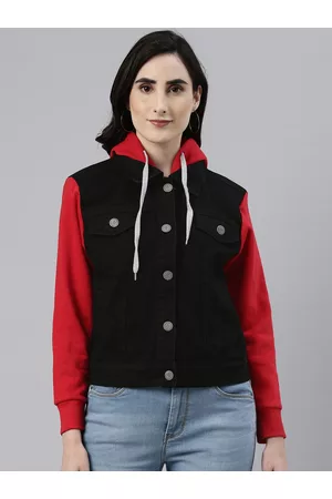 Campus Women Black Outdoor Denim Jacket