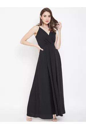 Berrylush Women Black Solid Maxi Dress
