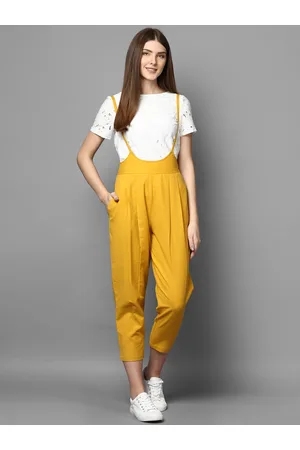 STREET 9 Women Mustard Relaxed Slim Fit Solid Cigarette Trousers