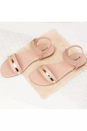 Denill Women Peach-Coloured Open Toe Flats