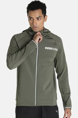 PUMA Men Olive Green Tec Sport Sporty Track Jacket