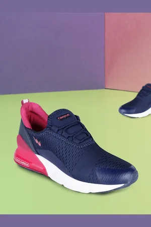 Campus Women Navy Blue Mesh Walking Shoes