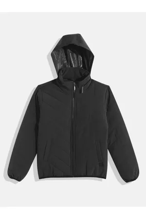 WROGN Boys Grey Solid Puffer Jacket