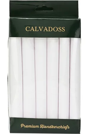 Calvadoss Men Pack of 6 White Solid Premium Handkerchiefs