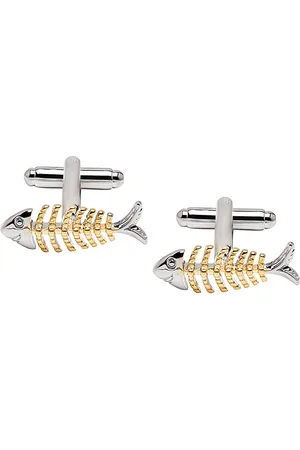 Bodha Gold-Toned & Silver-Plated Quirky Cufflink