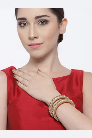 Priyaasi Women Set of 2 Gold Plated artificial stones Bangles