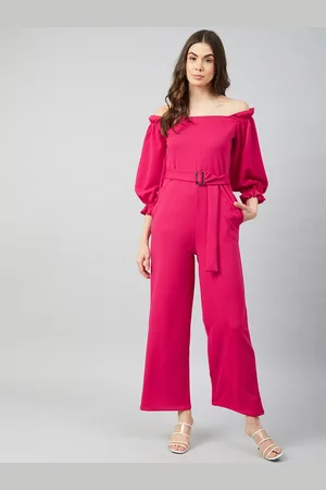 ATHENA Women Fuchsia Pink Solid Jumpsuit