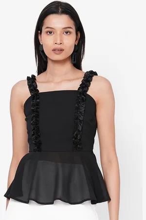 MISH Women Black Solid Peplum Top