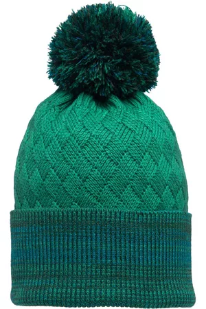 513 Clothing Women Green Self Design Knitted Beanie Cap