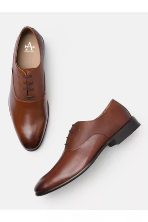 Arrow Men Tan Brown Solid DENVER Formal Leather Oxfords