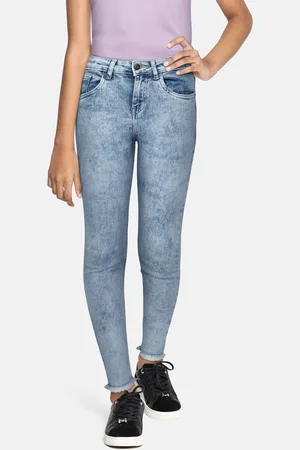 Justice Girls Blue Skinny Fit Clean Look Stretchable Jeans