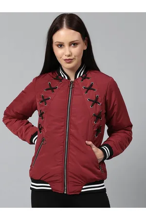 Campus Women Red Windcheater Bomber Jacket