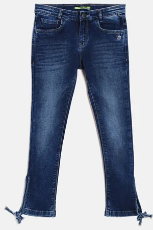Crimsoune Club Girls Blue Light Fade Stretchable Jeans
